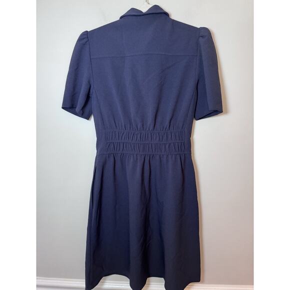 Eliza J Puff Sleeve Shirtdress Navy Blue Sz 6 NWT - Picture 13 of 16